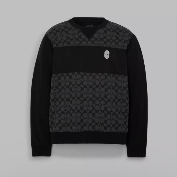 Coach Men's Sweater in Black and Dark Gray
